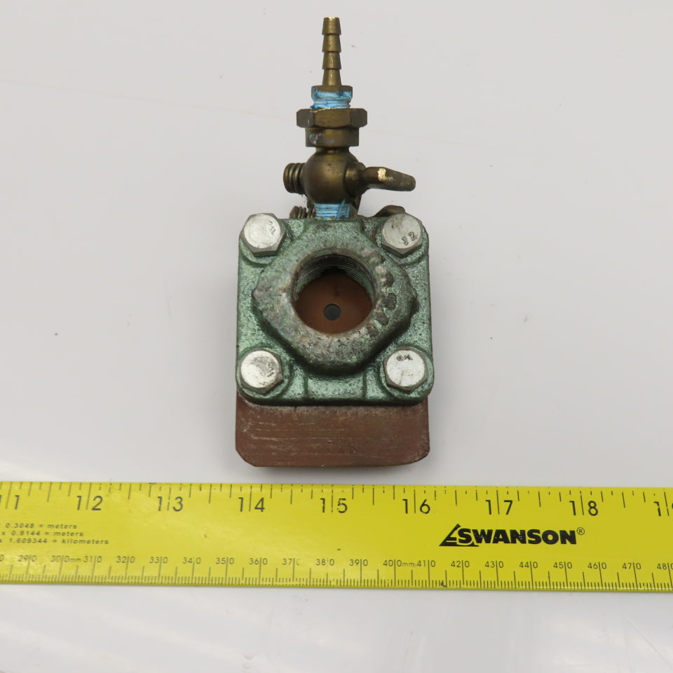 2 Part Industrial Burner Flow Meter Regulator Valve .218 Orifice 3/4" NPT