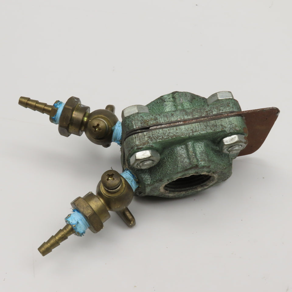 2 Part Industrial Burner Flow Meter Regulator Valve .218 Orifice 3/4" NPT