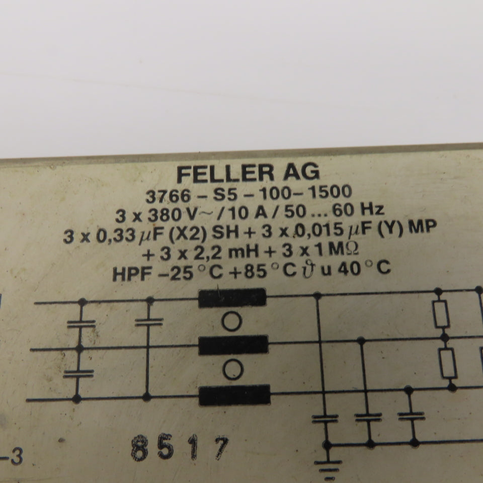 Feller AG 3766-S5-100-1500 380V 10A 50/60Hz Suppression Capacitor