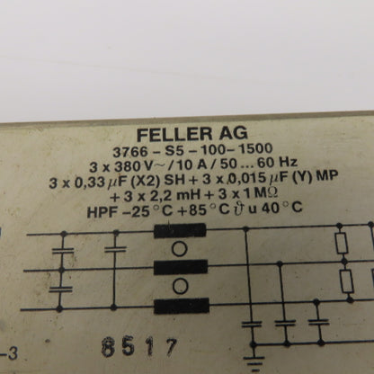 Feller AG 3766-S5-100-1500 380V 10A 50/60Hz Suppression Capacitor