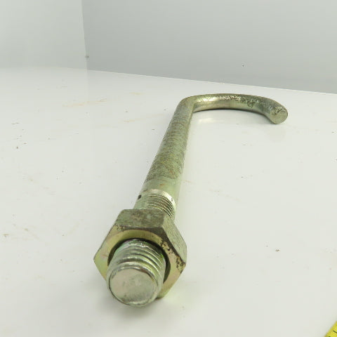 Zinc Plated Steel Threaded J-Hooks 15-3/4" OAL  M20-2.5 TPI
