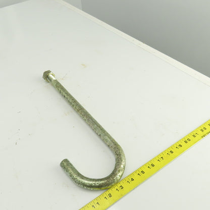 Zinc Plated Steel Threaded J-Hooks 15-3/4" OAL  M20-2.5 TPI