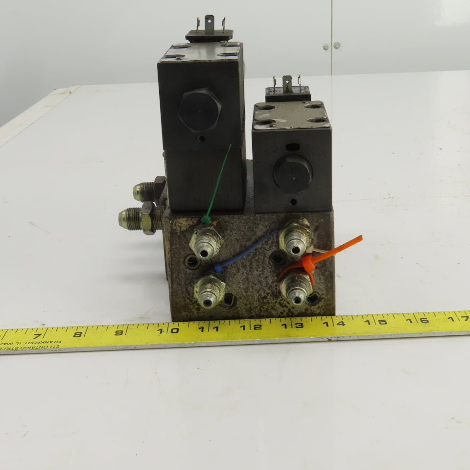 Parker D1VW020BNJPF Solenoid Operated Hydraulic Manifold Assy Block 24VDC