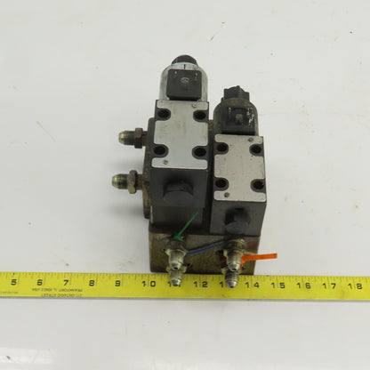 Parker D1VW020BNJPF Solenoid Operated Hydraulic Manifold Assy Block 24VDC