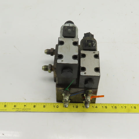 Parker D1VW020BNJPF Solenoid Operated Hydraulic Manifold Assy Block 24VDC