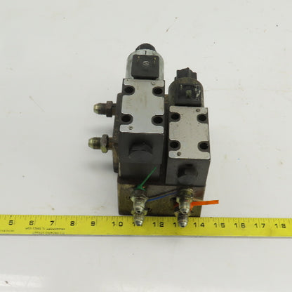 Parker D1VW020BNJPF Solenoid Operated Hydraulic Manifold Assy Block 24VDC