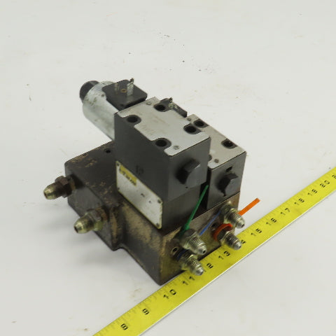 Parker D1VW020BNJPF Solenoid Operated Hydraulic Manifold Assy Block 24VDC