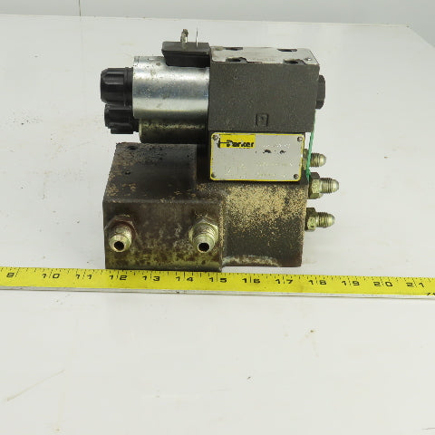 Parker D1VW020BNJPF Solenoid Operated Hydraulic Manifold Assy Block 24VDC