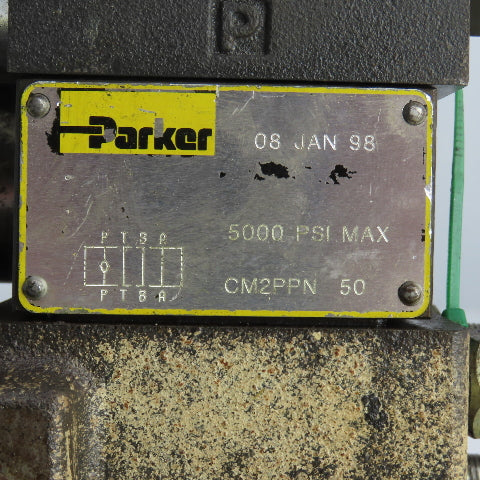 Parker D1VW020BNJPF Solenoid Operated Hydraulic Manifold Assy Block 24VDC