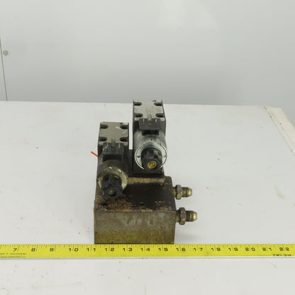 Parker D1VW020BNJPF Solenoid Operated Hydraulic Manifold Assy Block 24VDC
