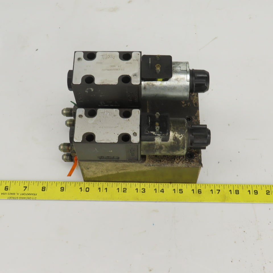 Parker D1VW020BNJPF Solenoid Operated Hydraulic Manifold Assy Block 24VDC