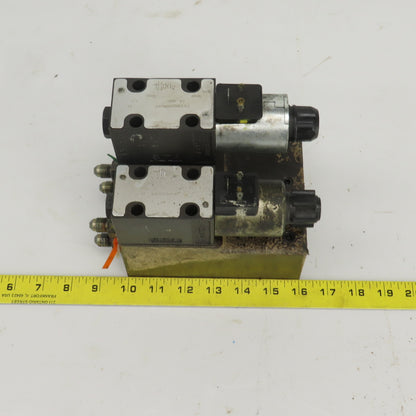 Parker D1VW020BNJPF Solenoid Operated Hydraulic Manifold Assy Block 24VDC