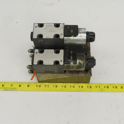 Parker D1VW020BNJPF Solenoid Operated Hydraulic Manifold Assy Block 24VDC
