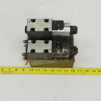 Parker D1VW020BNJPF Solenoid Operated Hydraulic Manifold Assy Block 24VDC