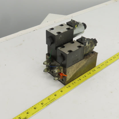 Parker D1VW020BNJPF Solenoid Operated Hydraulic Manifold Assy Block 24VDC