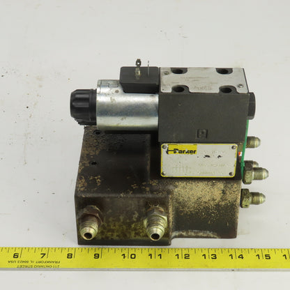 Parker D1VW020BNJPF Solenoid Operated Hydraulic Manifold Assy Block 24VDC