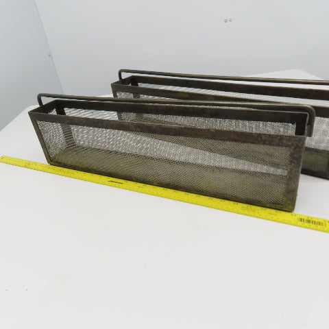 24" x 4" x 6" Tall Stainless Steel Screen Parts Wash Dip Basket Lot Of 2