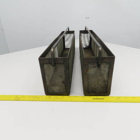24" x 4" x 6" Tall Stainless Steel Screen Parts Wash Dip Basket Lot Of 2