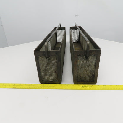24" x 4" x 6" Tall Stainless Steel Screen Parts Wash Dip Basket Lot Of 2