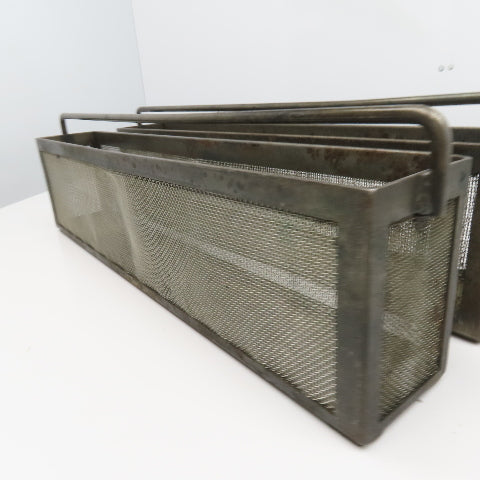 24" x 4" x 6" Tall Stainless Steel Screen Parts Wash Dip Basket Lot Of 2