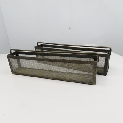24" x 4" x 6" Tall Stainless Steel Screen Parts Wash Dip Basket Lot Of 2
