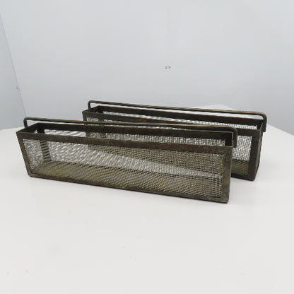 24" x 4" x 6" Tall Stainless Steel Screen Parts Wash Dip Basket Lot Of 2
