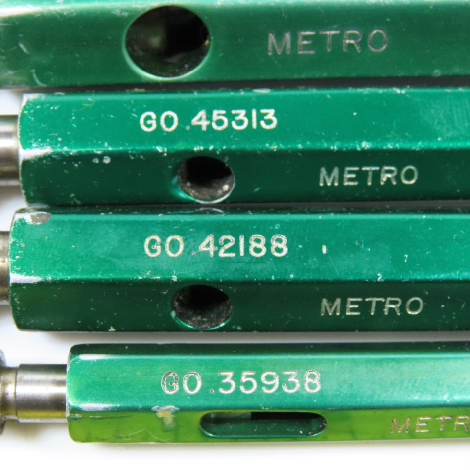 Metro Go Pin Gage .35938 To .54688 Lot of 5