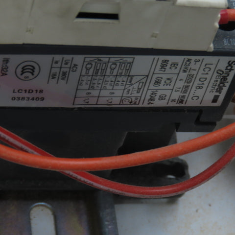 Schneider LC1 D18 C Electrical Enclosure W 220-690V W/LRD 21KN Overload 12-18A