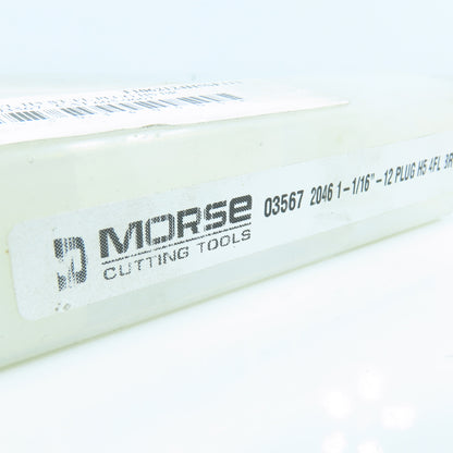 Morse Cutting Tools 03567 1-1/16"-12 HS Plug Tap Straight 4 Flute ?5-1/8" OAL