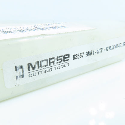 Morse Cutting Tools 03567 1-1/16"-12 HS Plug Tap Straight 4 Flute ?5-1/8" OAL