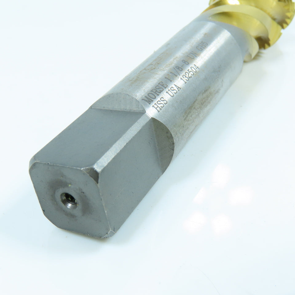 Morse 94660 1-1/8"-8 GH5 Plug Tap Spiral 4 Flute TiN Coated