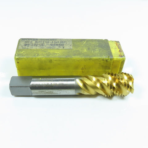 Morse 94660 1-1/8"-8 GH5 Plug Tap Spiral 4 Flute TiN Coated