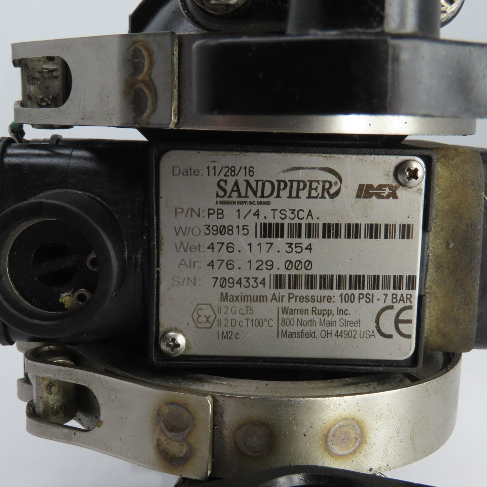 Sandpiper PB 1/4.TS3CA Double Diaphragm Pump 1/4" In/Out 100PSI 5GPM Part/Repair