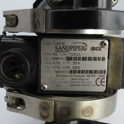 Sandpiper PB 1/4.TS3CA Double Diaphragm Pump 1/4" In/Out 100PSI 5GPM Part/Repair