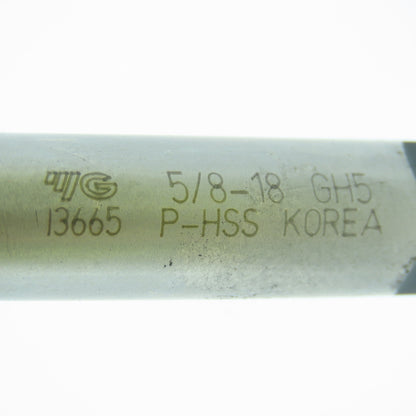 YG-1 I3665 5/8"-18  GH5 Plug Tap Spiral Tip 3  Flute 3-13/16" OAL