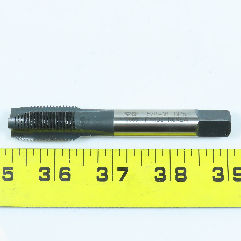 YG-1 I3665 5/8"-18  GH5 Plug Tap Spiral Tip 3  Flute 3-13/16" OAL