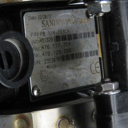 Sandpiper PB 1/4.TS3CA Double Diaphragm Pump 1/4" In/Out 100PSI 5GPM