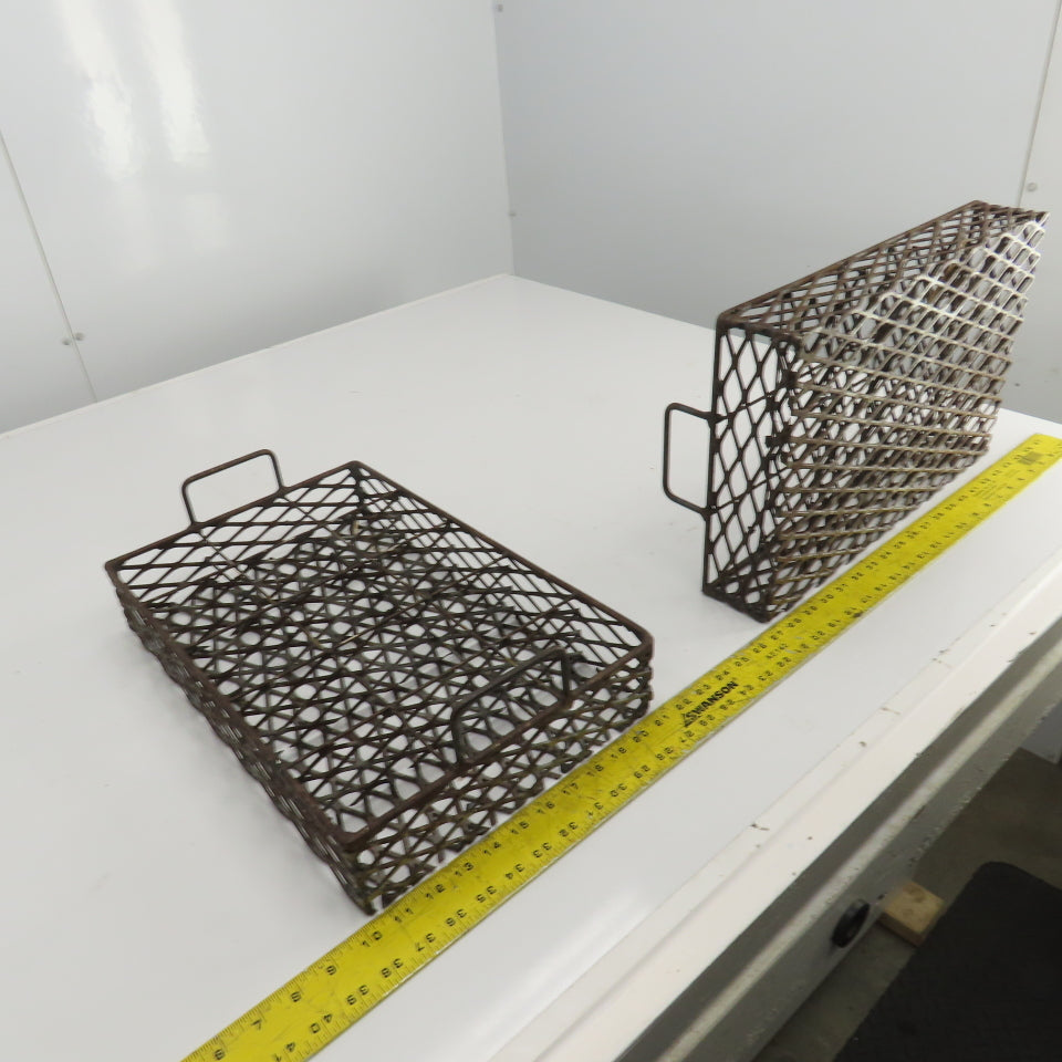 17-1/2" x 11" x 3" Expanded Metal Strainer Basket /Filter W/Handles Lot Of 2