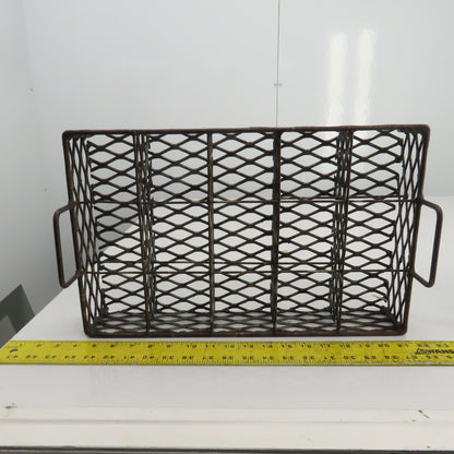 17-1/2" x 11" x 3" Expanded Metal Strainer Basket /Filter W/Handles Lot Of 2
