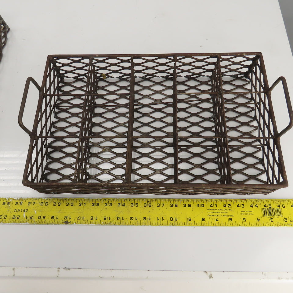 17-1/2" x 11" x 3" Expanded Metal Strainer Basket /Filter W/Handles Lot Of 2