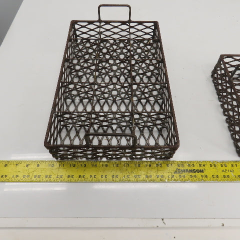 17-1/2" x 11" x 3" Expanded Metal Strainer Basket /Filter W/Handles Lot Of 2