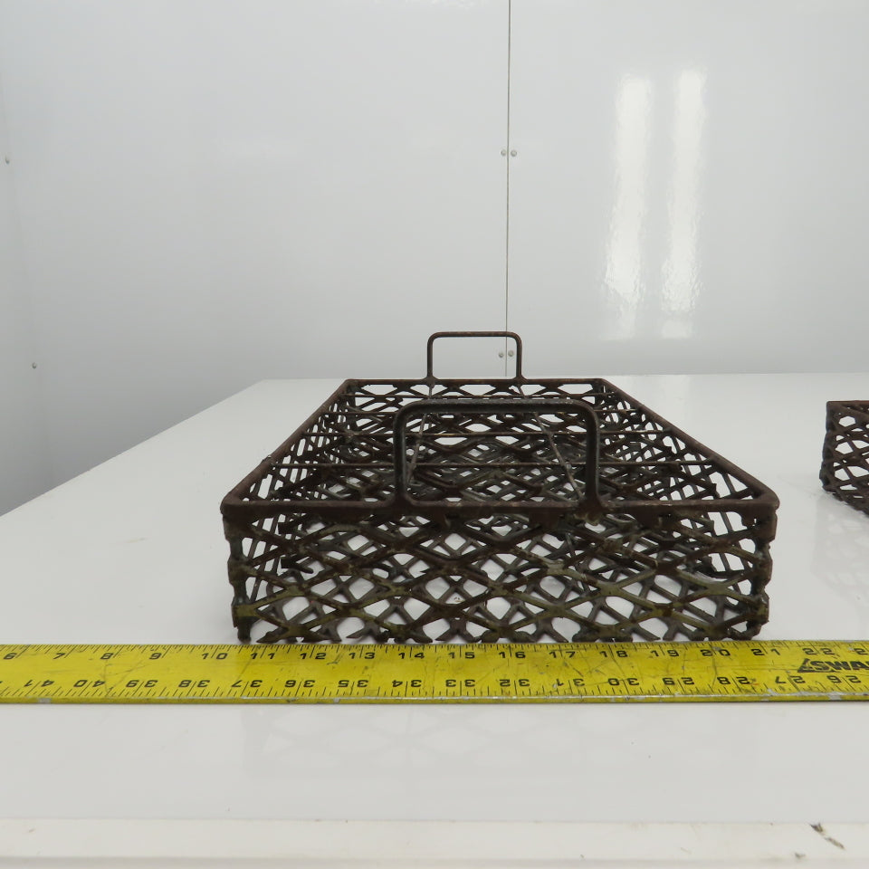 17-1/2" x 11" x 3" Expanded Metal Strainer Basket /Filter W/Handles Lot Of 2