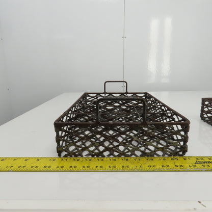 17-1/2" x 11" x 3" Expanded Metal Strainer Basket /Filter W/Handles Lot Of 2