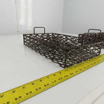 17-1/2" x 11" x 3" Expanded Metal Strainer Basket /Filter W/Handles Lot Of 2