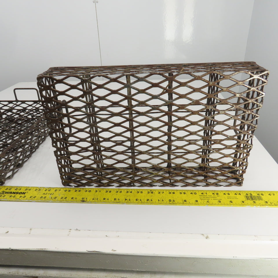 17-1/2" x 11" x 3" Expanded Metal Strainer Basket /Filter W/Handles Lot Of 2