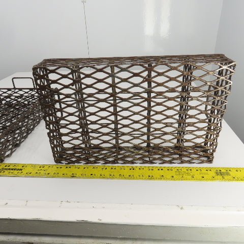 17-1/2" x 11" x 3" Expanded Metal Strainer Basket /Filter W/Handles Lot Of 2