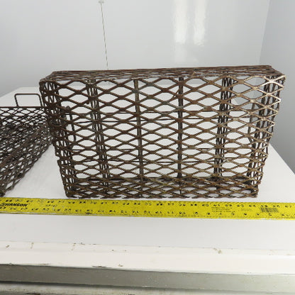 17-1/2" x 11" x 3" Expanded Metal Strainer Basket /Filter W/Handles Lot Of 2