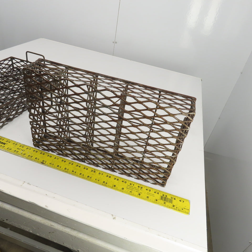 17-1/2" x 11" x 3" Expanded Metal Strainer Basket /Filter W/Handles Lot Of 2
