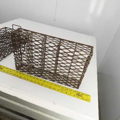 17-1/2" x 11" x 3" Expanded Metal Strainer Basket /Filter W/Handles Lot Of 2