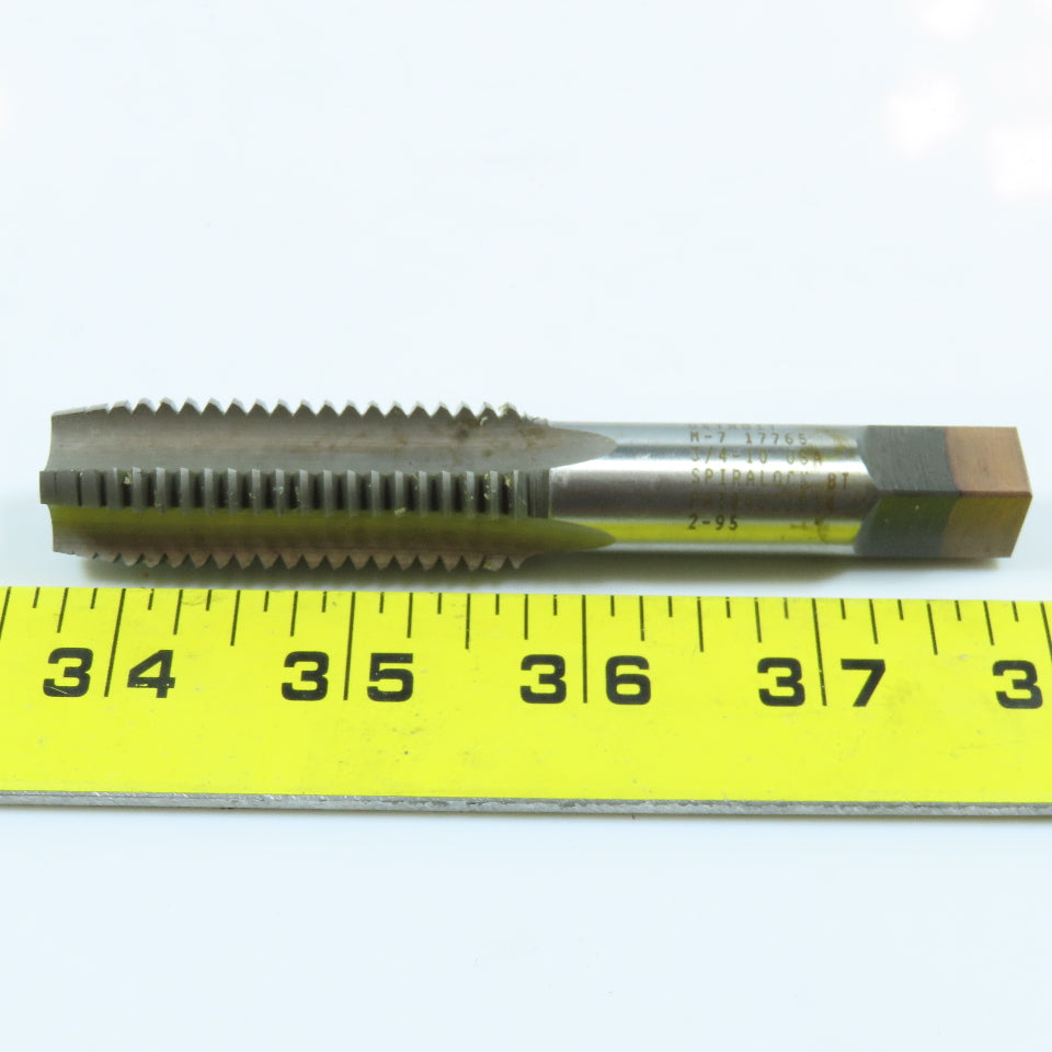Detroit 3/4"-10 HSS Plug Tap Straight 4 Flute 2" Thread Length 4-1/4" OAL Lot/2